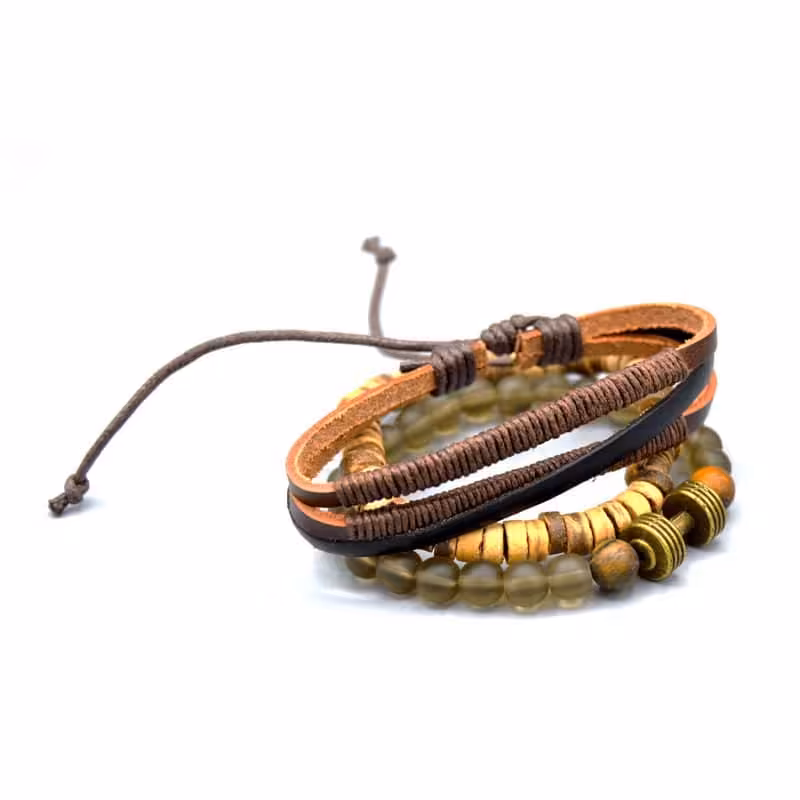 دستبند سه تیکه مدل دمبل کد 22596