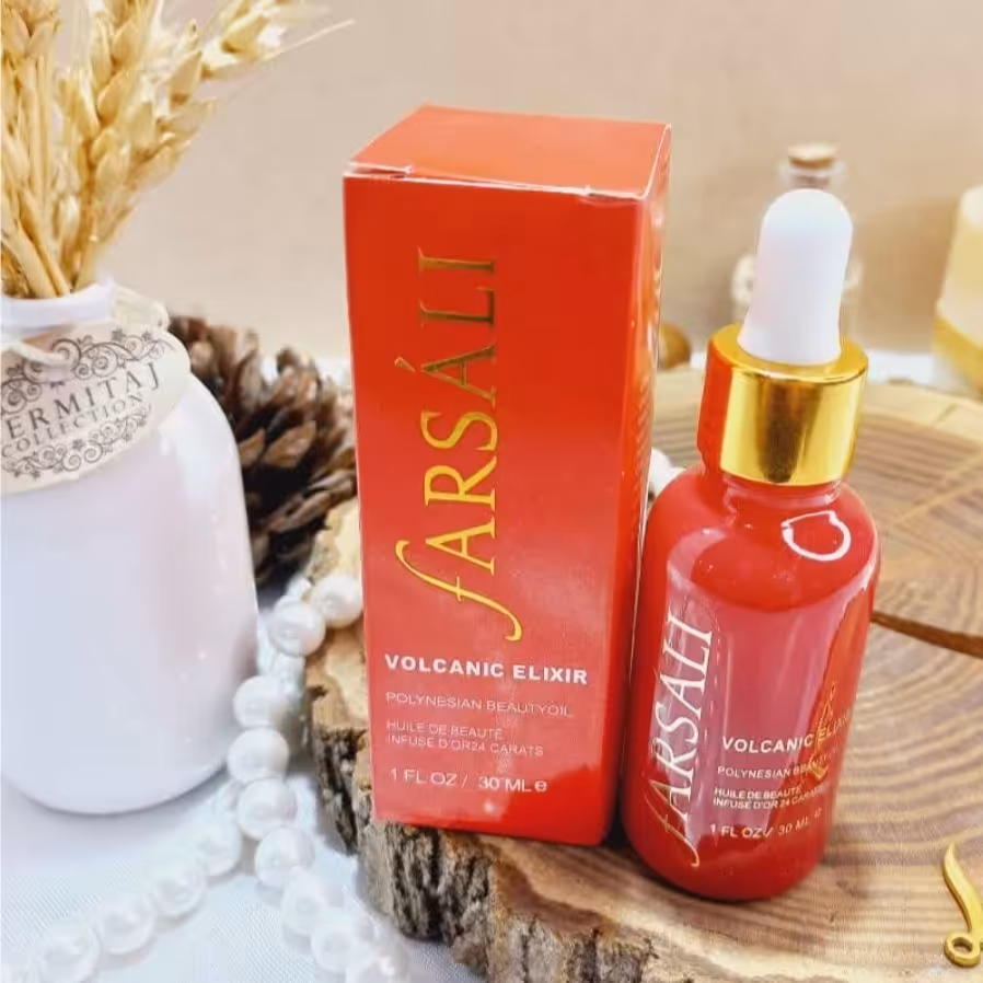 پرایمر و سرم صورت قرمز فارسالی farsali مدل VOLCANIC ELIXIR