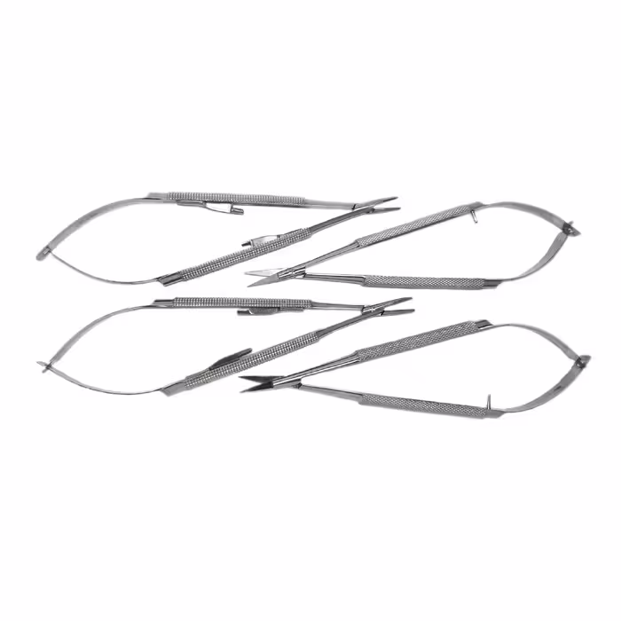 ست جراحی دندانپزشکی و بلفاروپلاستی هیرا فرا طب مدل کاستروویجو دسته طلایی castroviejo surgical set 