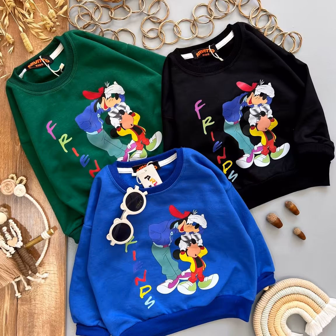 بلوز و شلوار اسپرت طرح میکی و گوفی