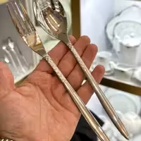 سرویس قاشق و چنگال یونیک دهانه اروپایی 24نفره 144پارچه آهن ربا نگیر (4گل زیبا) 