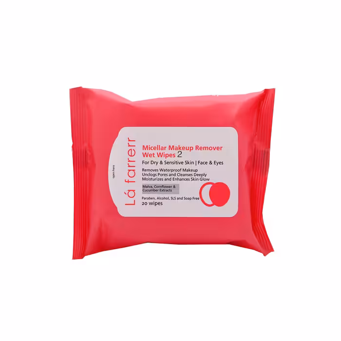 دستمال مرطوب پاک کننده صورت لافارر (مخصوص پوست های خشک و حساس)