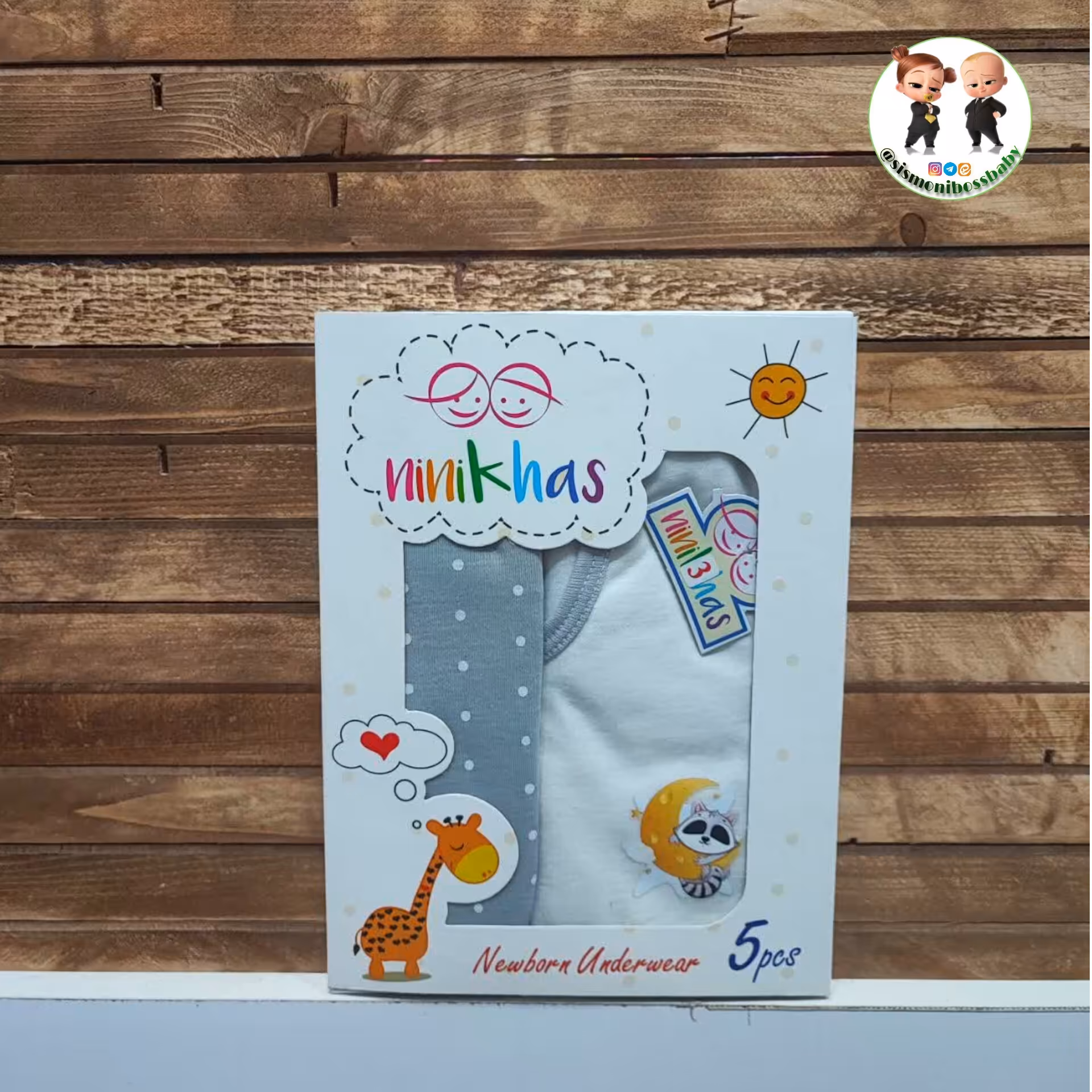 ست پنج تیکه نوزادی نخ پنبه دارای سایز بندی 