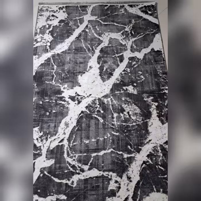  فرش فانتزی  مدرن طرح ابر و باد طوسی سفید  گلبرجسته، فرش 6 متری کد 1084 500شانه  تراکم 1000 (ارسال باتیپاکس، پس کرایه)