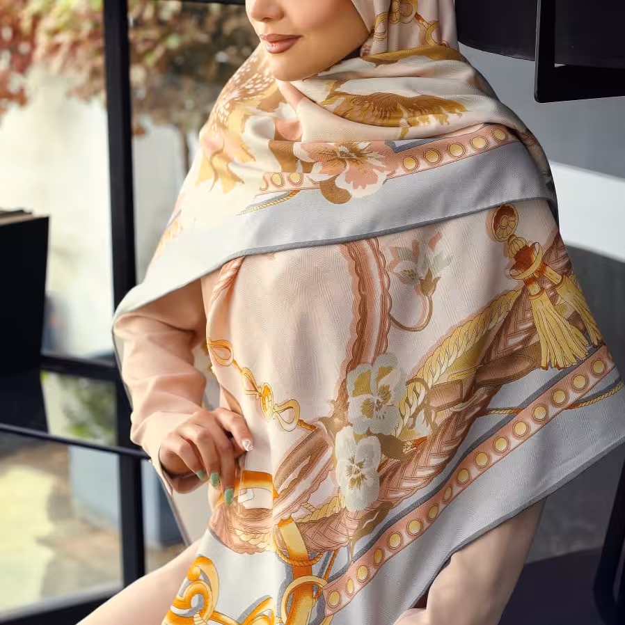 روسری کشمیر مارک  دار 6 کد 374