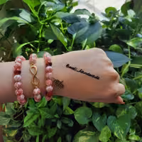 ست دستبند سنگ آبرنگی قرمز گره کشویی زنانه و دخترانه