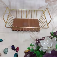 سبد نان و سبزی کلاسیک  والریا  طلایی و قهوه ای 
