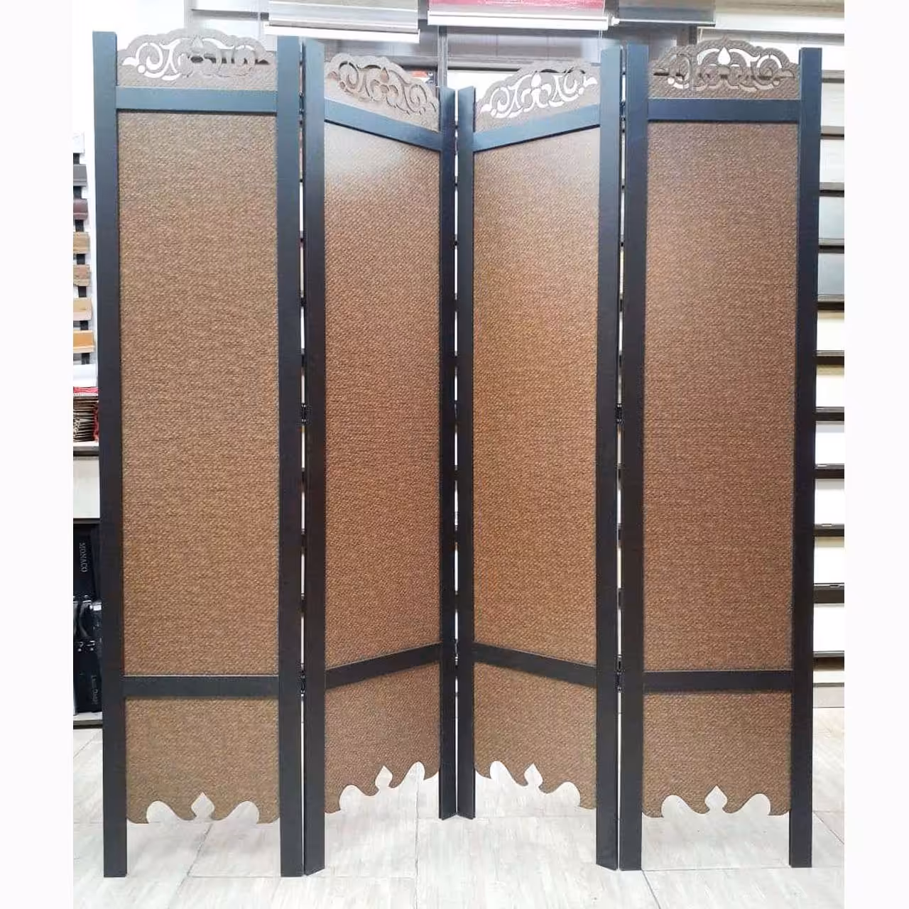 پارتیشن متحرک ساده چهار لنگه طرح حصیر (پرداخت کرایه پس از تحویل)