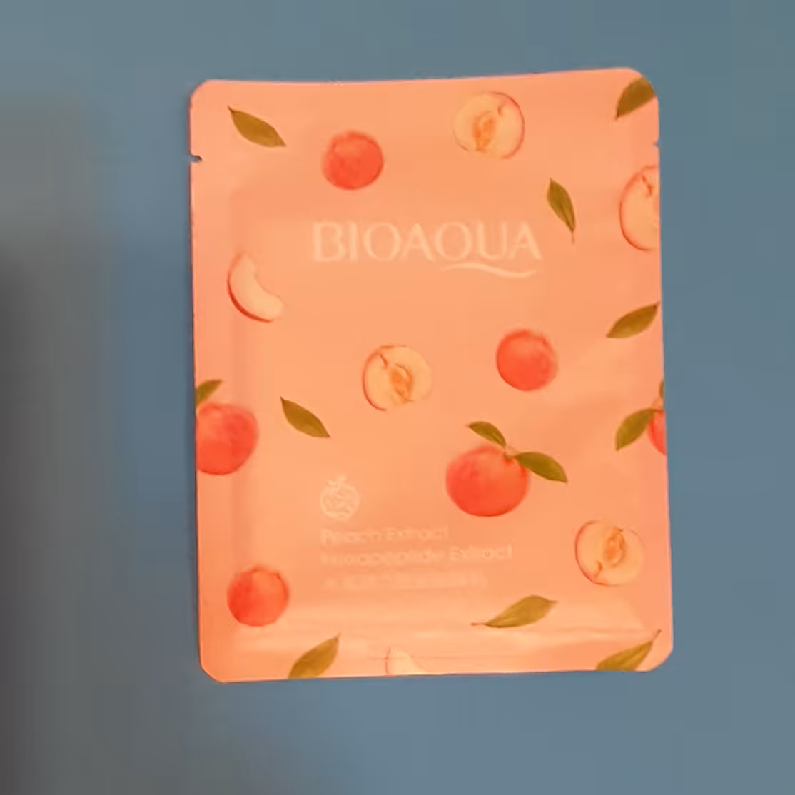 ماسک ورقه ای نقابی.برند بایواکوآ.سری جدید.مدل هلو.آبرسانی قوی.سرشار از ویتامینهای مفید برای پوست صورت.بسیار مغذی