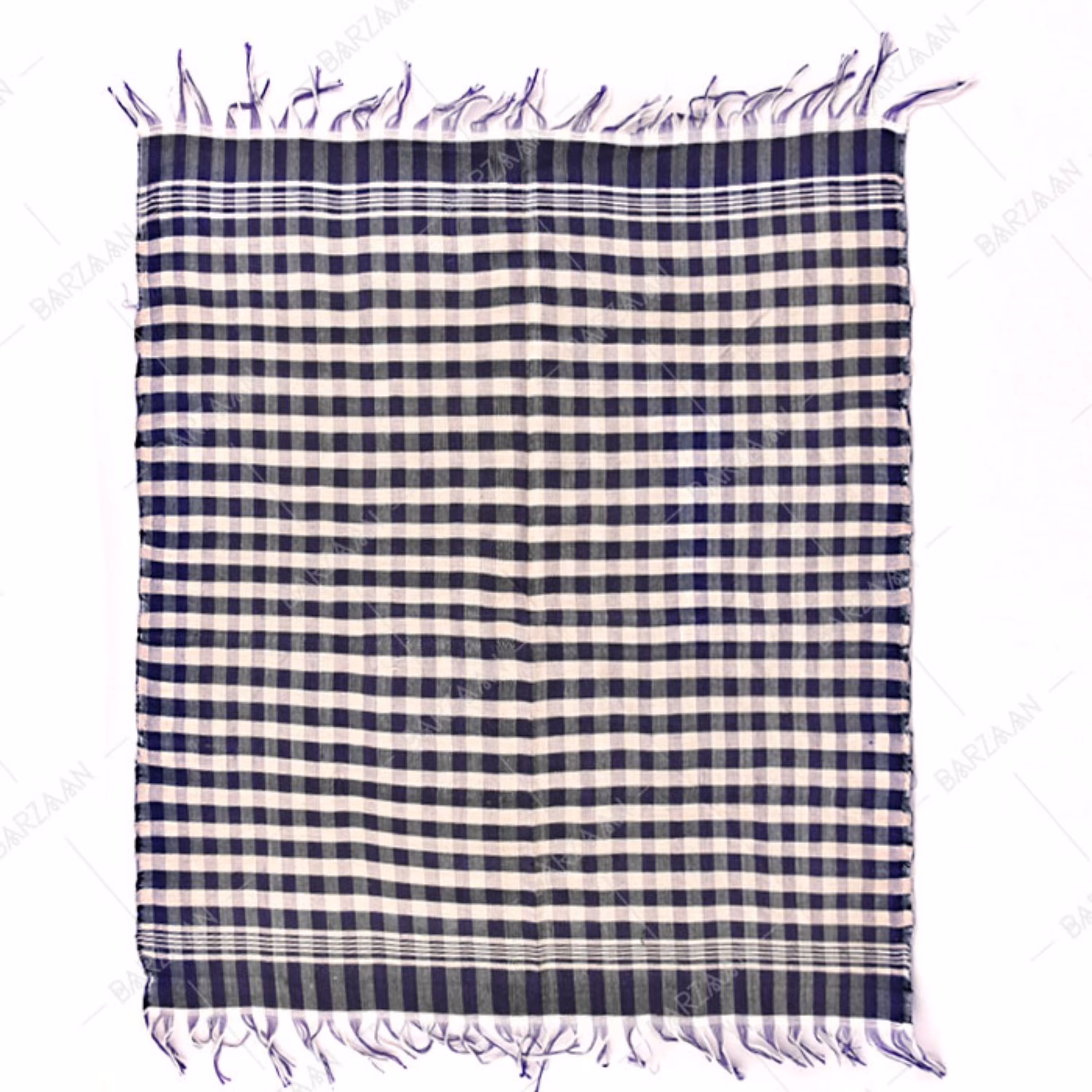 حوله آشپزخانه دستباف چهارخانه سرمه ای 57 در 53 سانتیمتر درجه یک