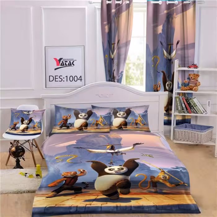 روتختی یک نفره پسرانه سه بعدی طرح پاندا کنگ فو کار 4 تکه