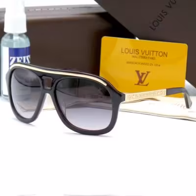 عینک آفتابی لوکس و کمیاب خلبانی مردانه ال وی LV UV400 5554