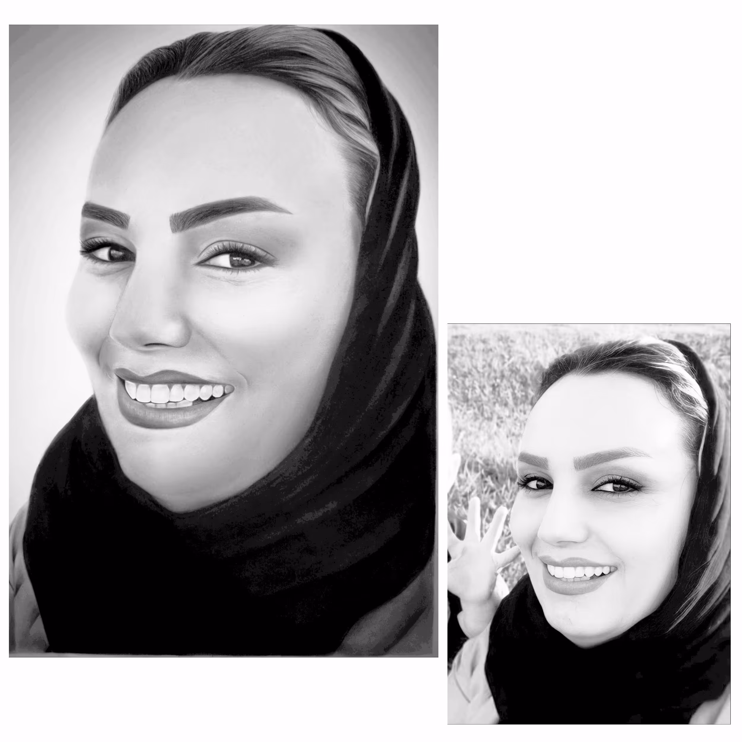 طراحی سیاهقلم طرح سفارسی ابعاد50در70