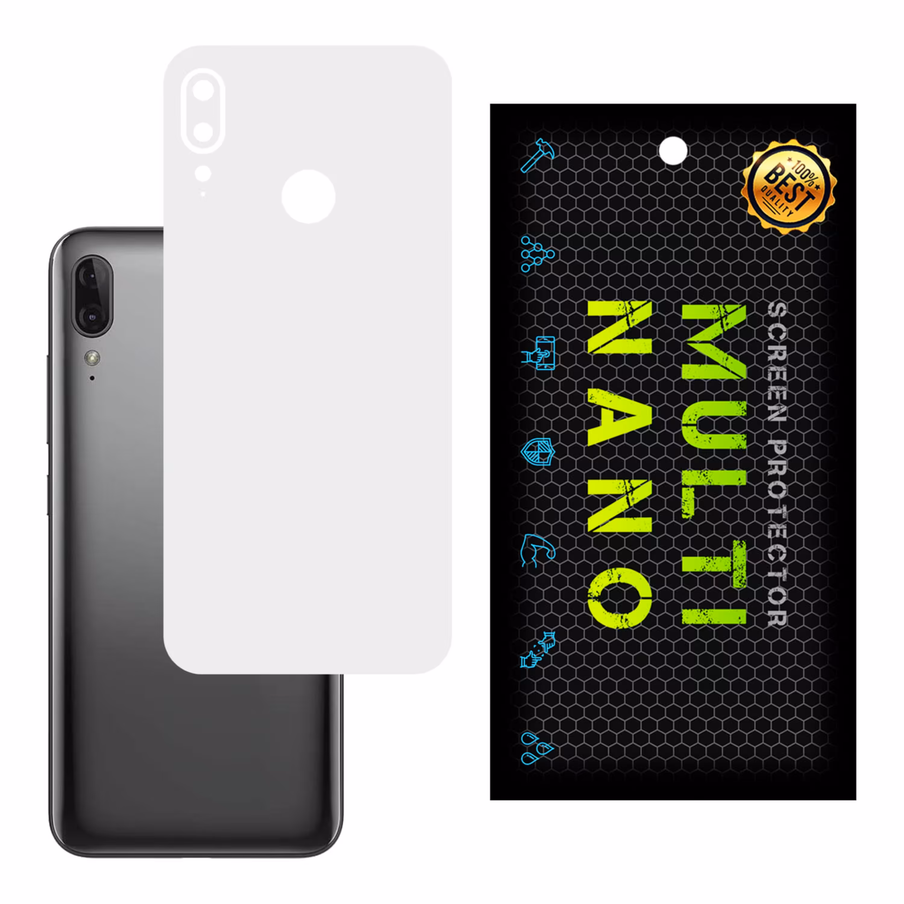 برچسب پوششی MultiNano مدل X-F1M- White برای پشت موبایل موتورولا  Moto E6 Plus