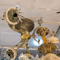 سقفی 3 شاخه رو به پایین شاخه بزرگ ساده و چینی قطر 55 سانت رنگ آنتیک محصول شرکتی