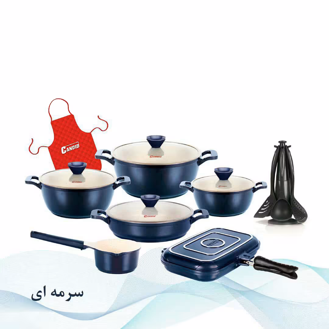 سرویس قابلمه گرانیتی کاندید مدل پروانه (19 پارچه)