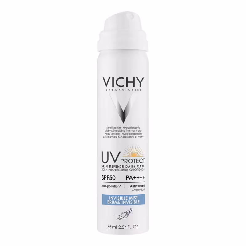 اسپری ضد آفتاب یو وی پروتکت مراقبت روزانه از پوست ویشی Vichy Uv Protect Spf50 Skin Defense Daily Care Invisible Mist • خوش آرا