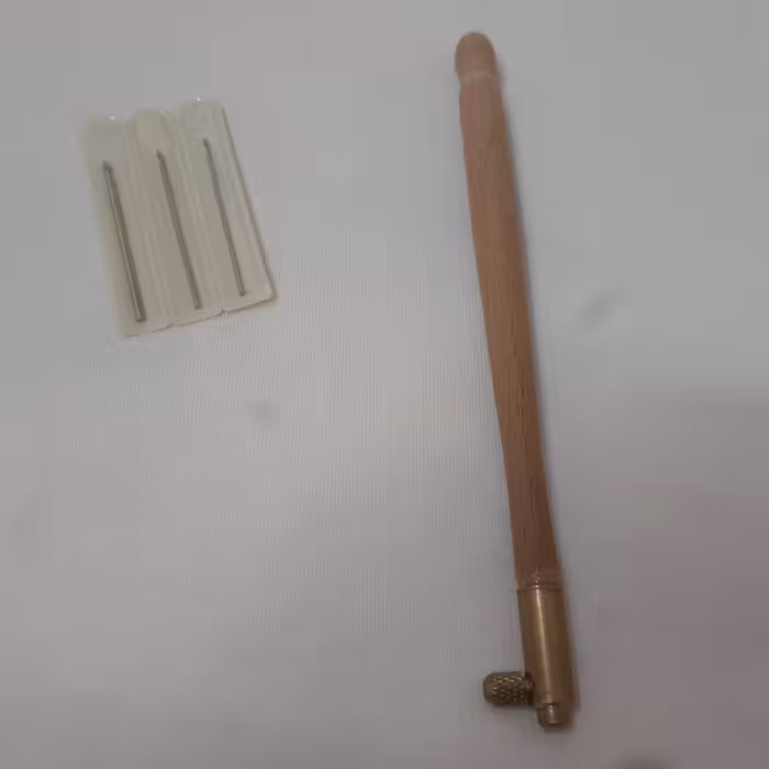 سوزن تنبور سه سوزنه دسته چوبی سوزنها قابل تعویض موجود در خرازی نفیس