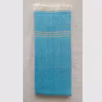 حوله دستباف آشپزخانه ساده  آبی فیروزه ای با حاشیه های طلایی