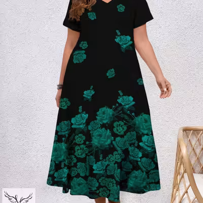 پیراهن‌ مجلسی یقه هفت سایزبزرگ9512.موجودی سوال شود