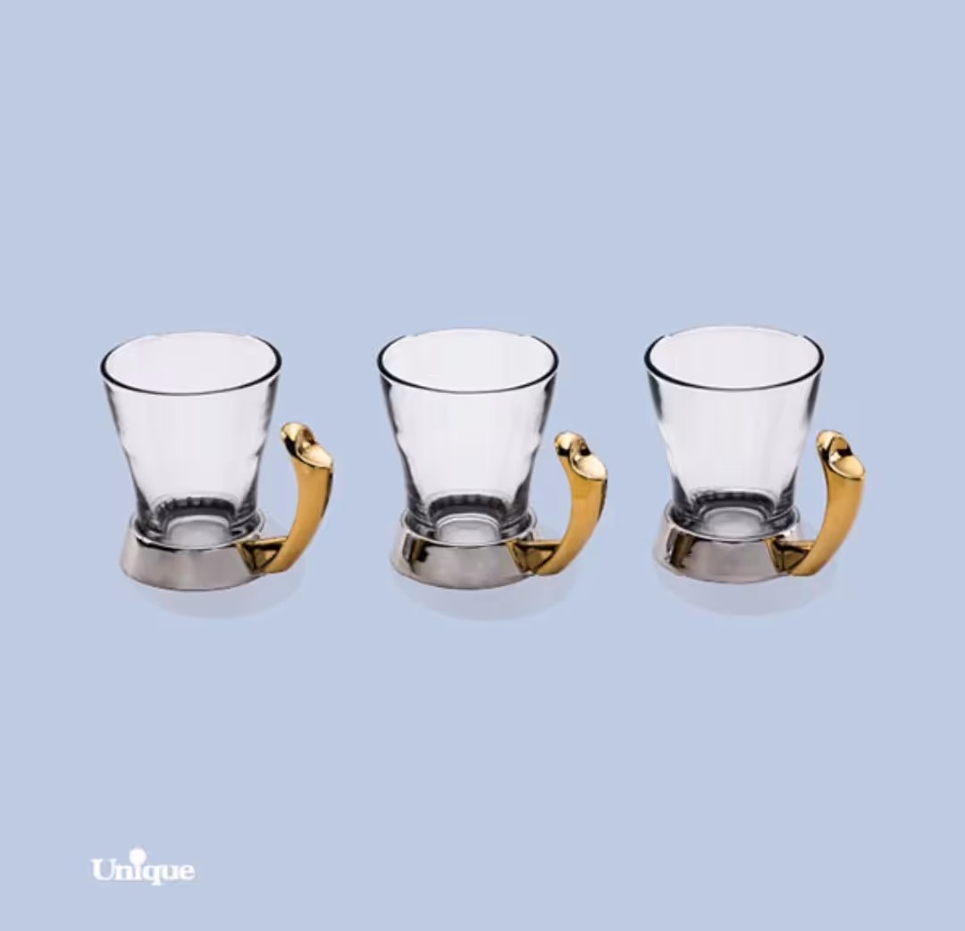 ست چایخوری پافیلی یونیک طلایی کد un-3124