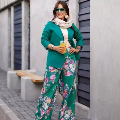 مانتو شلوار زنانه لنین مدل کت و شلوار