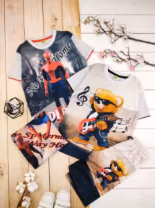 تیشرت وشلوارک پسرانه خرس ومرد عنکبوتی