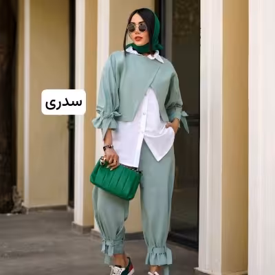 ست شانتون و داکرون مدل یسنا(شومیز،رویی،شلوار)