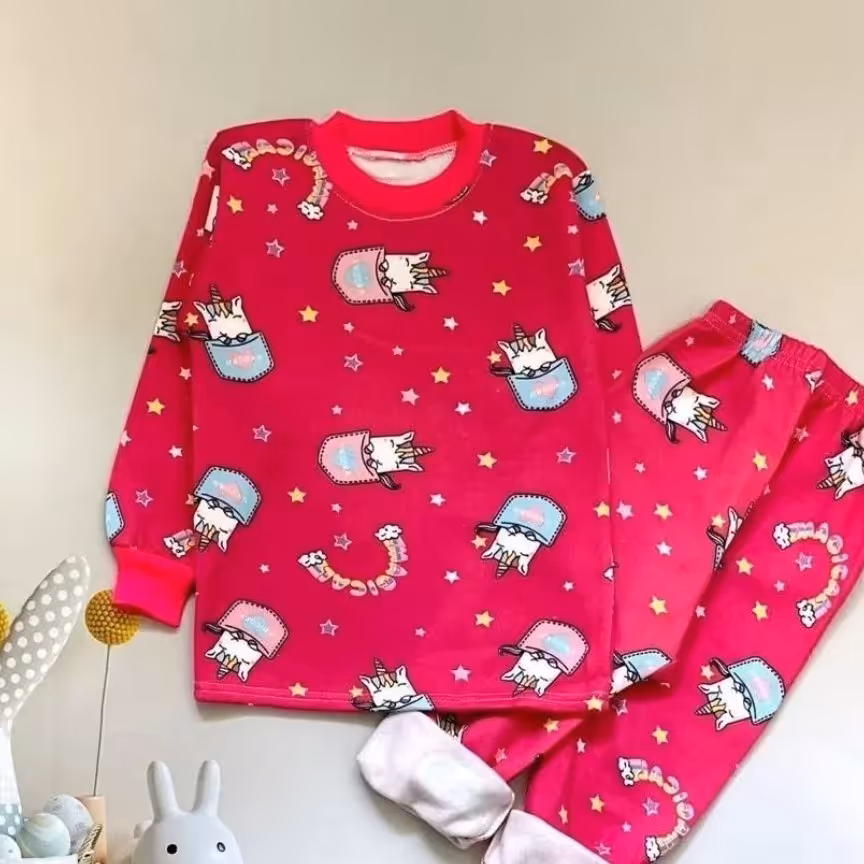 بلوزشلوار دخترانه زمستانه تو کرکی اسب تک شاخ