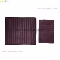 سرویس ملحفه کشدوز یکنفره دوتکه 90×200 طرح هتلی بادمجانی