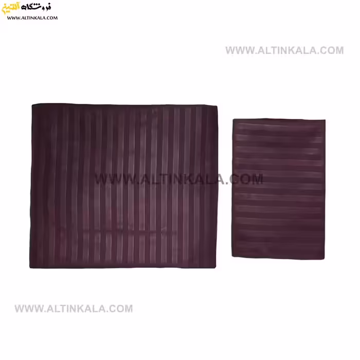 سرویس ملحفه کشدوز یکنفره دوتکه 90×200 طرح هتلی بادمجانی