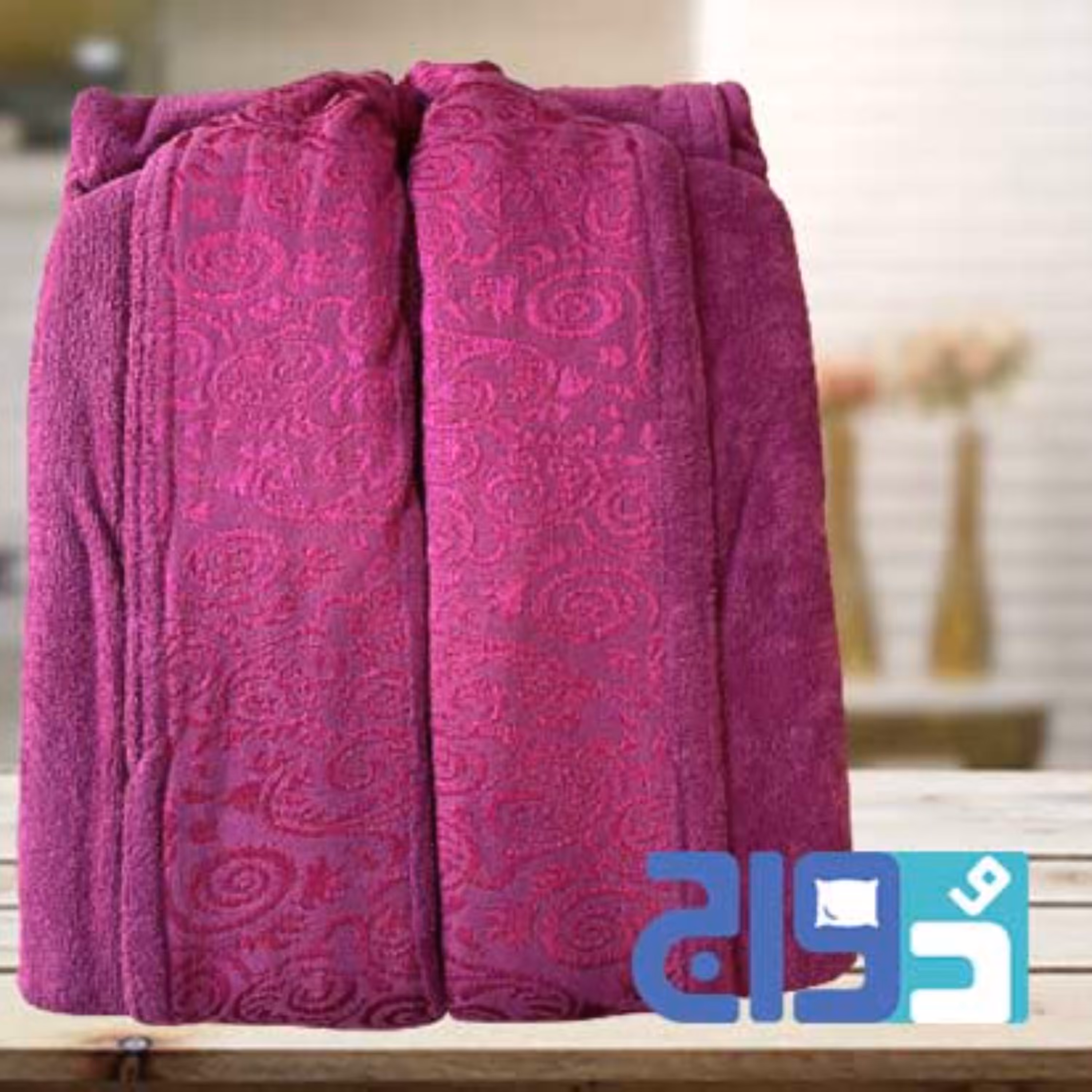 حوله تن پوش کلاه دار سایز135 لاله تبریز(LALEH) رنگ بادمجونی (همراه گارانتی7روزه)