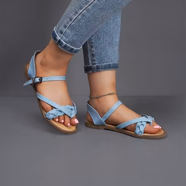 صندل زنانه آبی فیروزه ای مدل alma