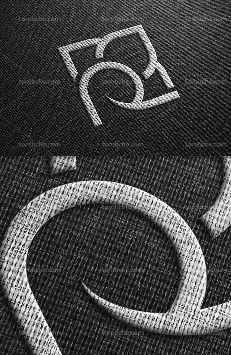 موکاپ لوگو نقره ای مشکی | گرافیک با طعم تربچه