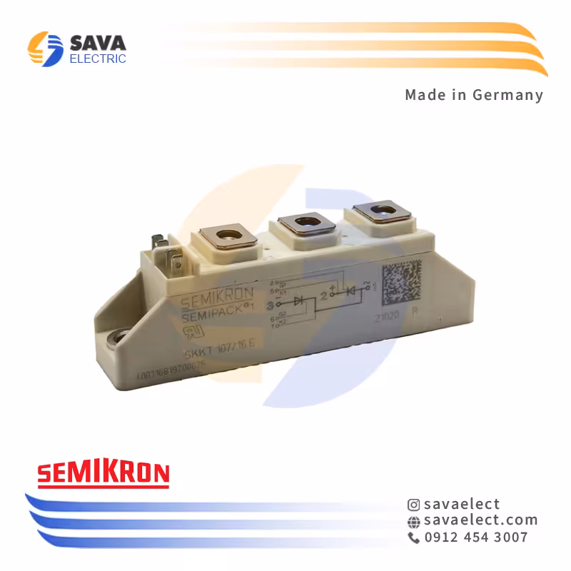 خرید دوبل تریستور 119 آمپر 1600 ولت SKKT 107 سمیکرون آلمان | ساوا الکتریک
