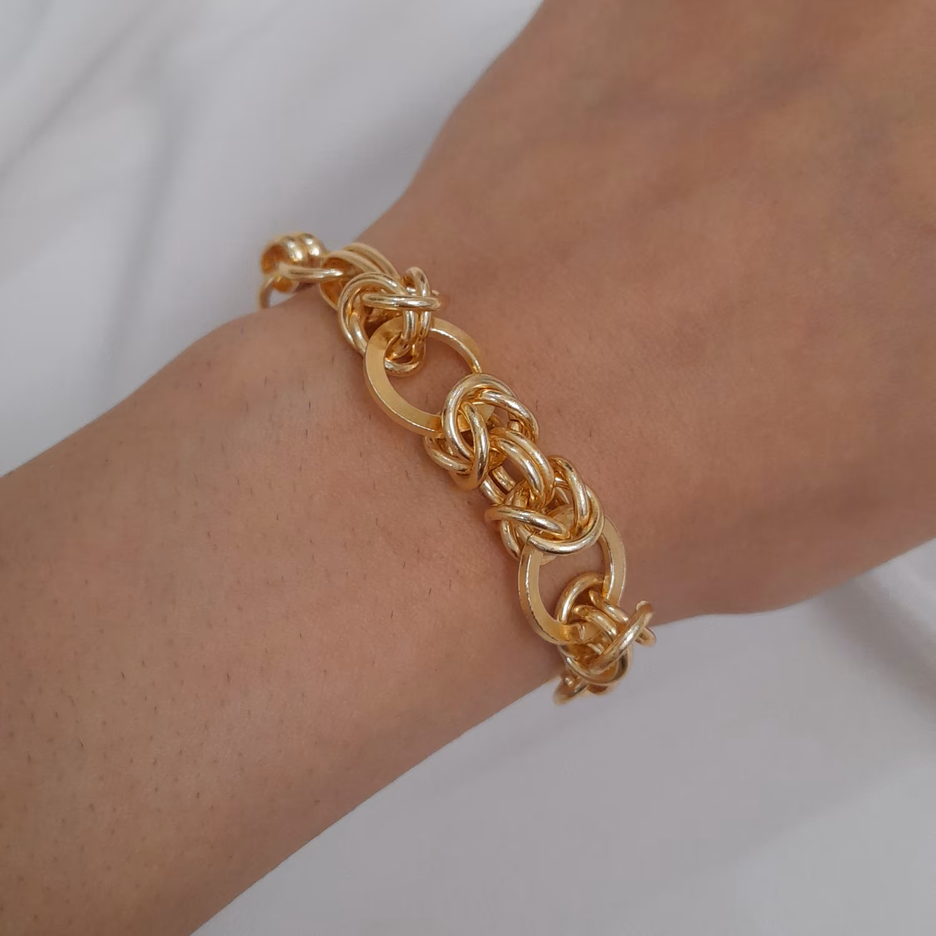 دستبند زنجیری طرح طلا کد 601 - رنگ ثابت