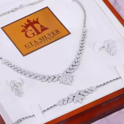 سرویس نقره عیار 925 مدل گوشواره میخی مدل گندمی کد 101993