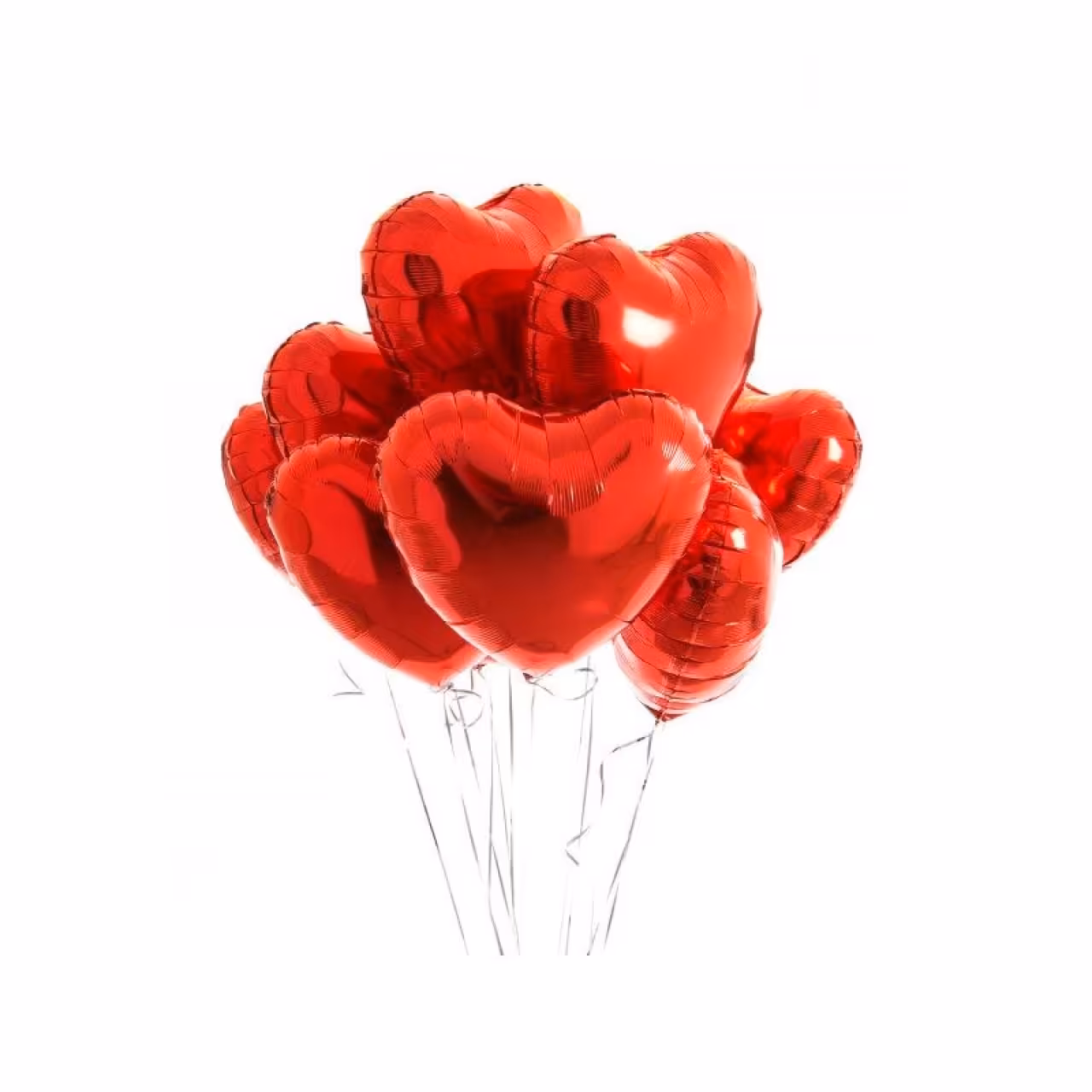 بادکنک فویلی تم تولد طرح قلب بسته 5 عددی رنگ قرمز