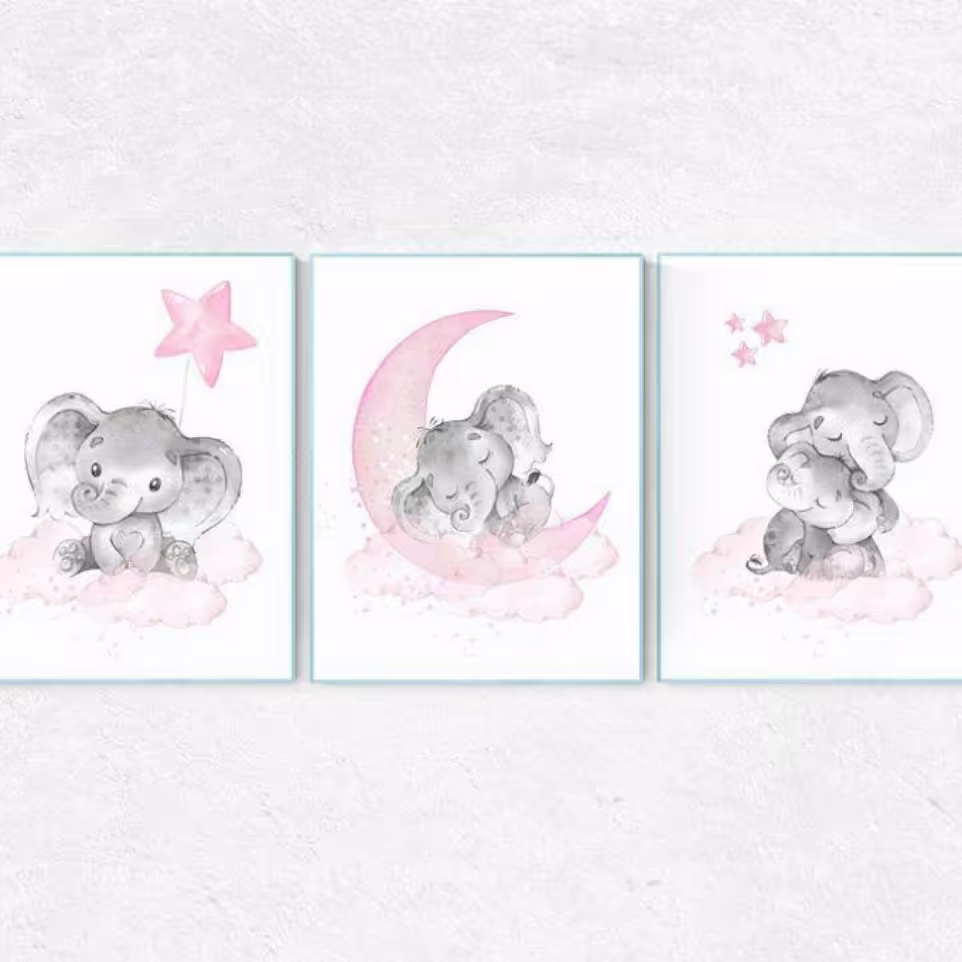 نقاشی سه تیکه فیل