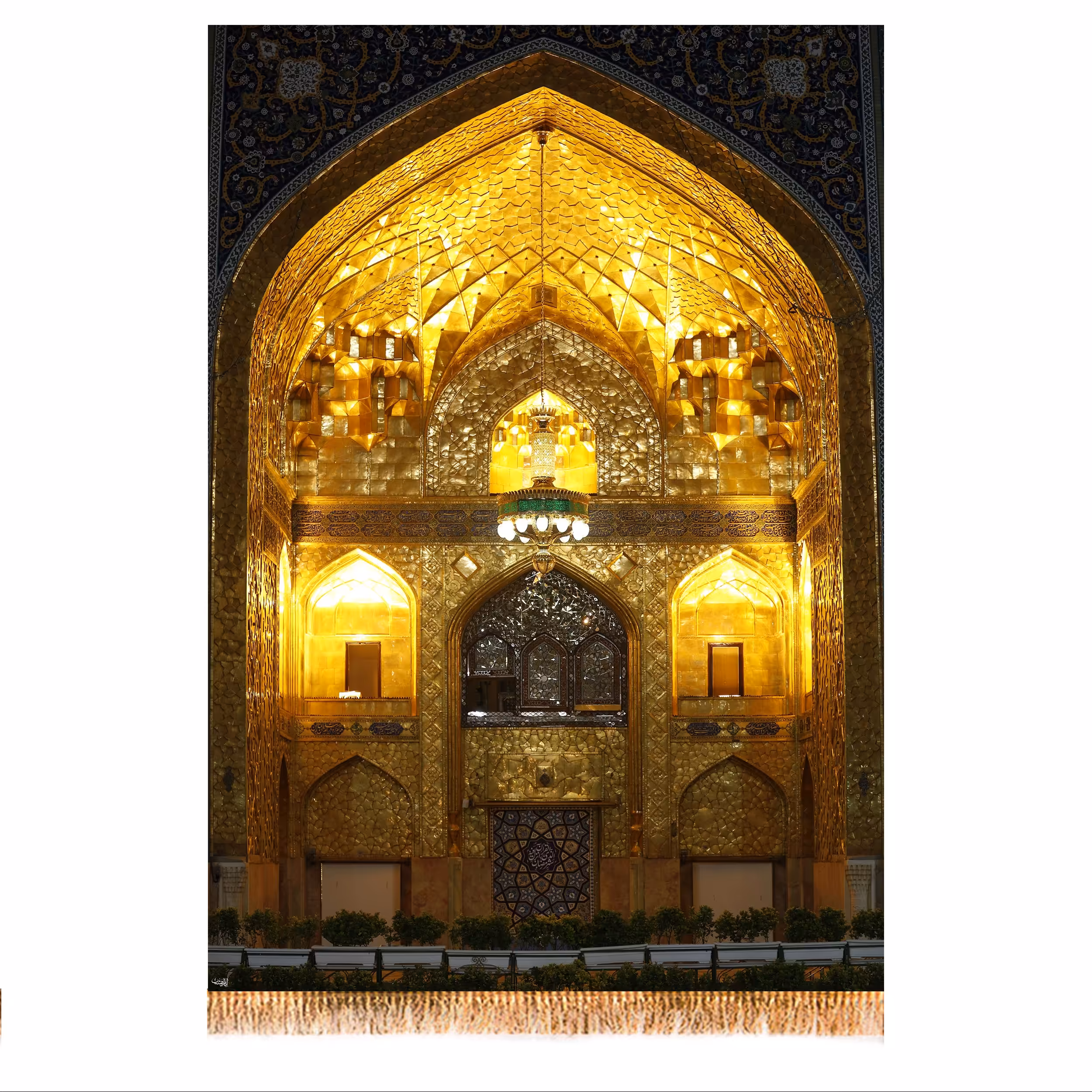 پرچم مخمل طرح حرم امام رضا (ع) کد 6834 سایز 140x200 سانتی متر