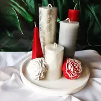 شمع ست طوسی قرمز