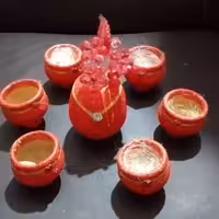 سفال 7 پارچه طرح نما فیروزه