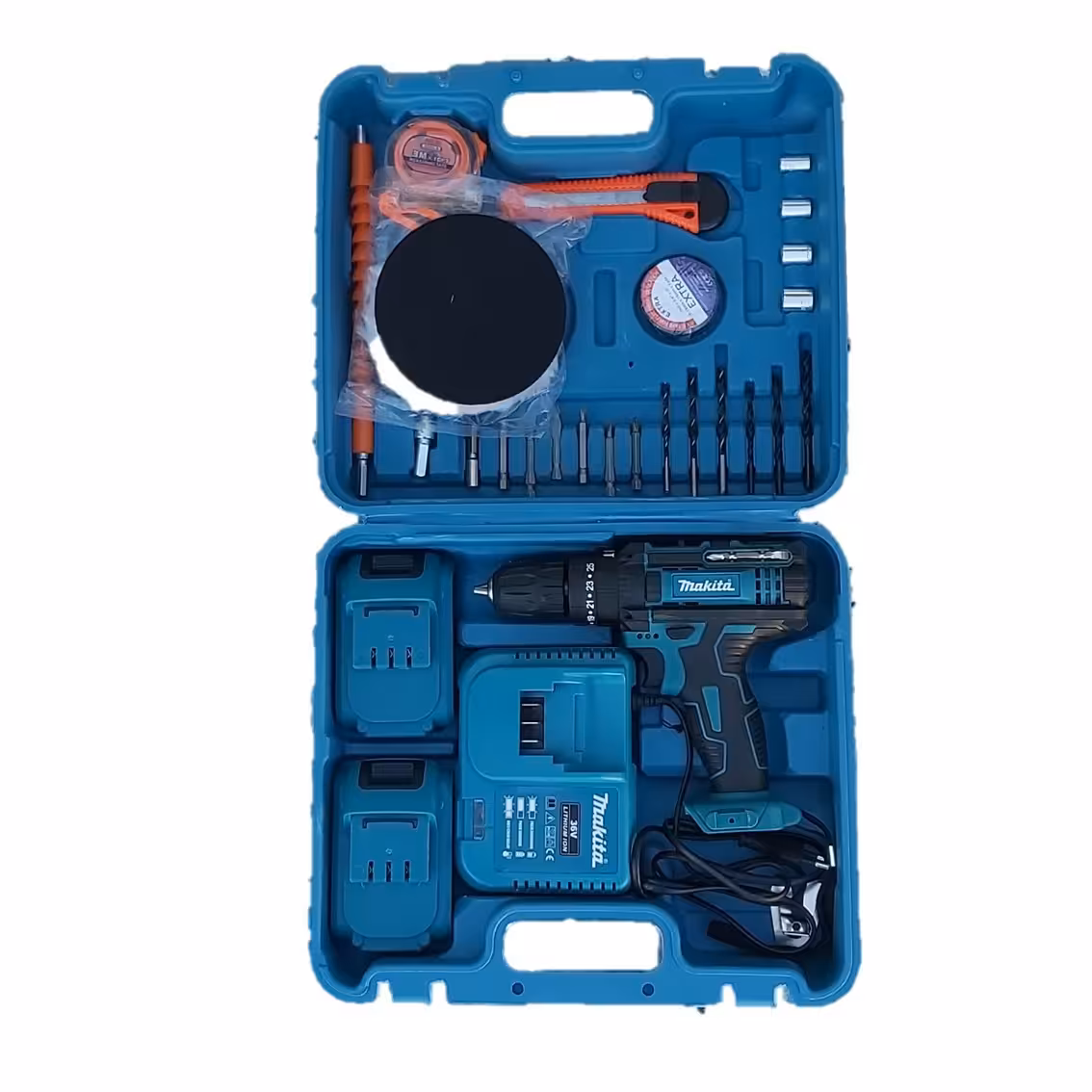 دریل شارژی ماکیتا36 ولت پولیش داربا قیمت بسیار  بسیار مناسب به دلیل شکستن جزئی جعبه این قیمت نمیتونی پیدا کرد تعدادمحدود