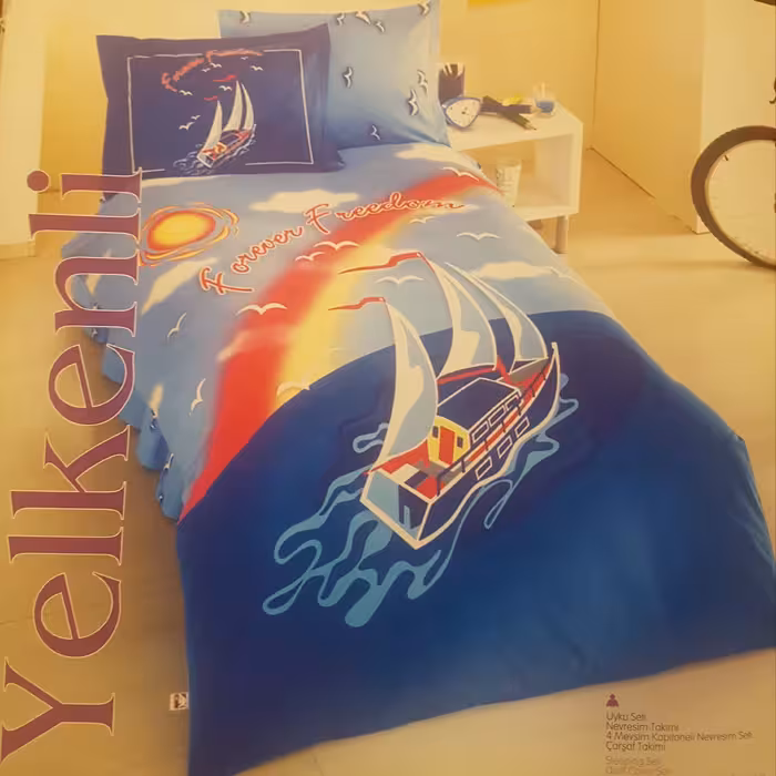 لحاف یک نفره صد در صد ترک طرح کشتی