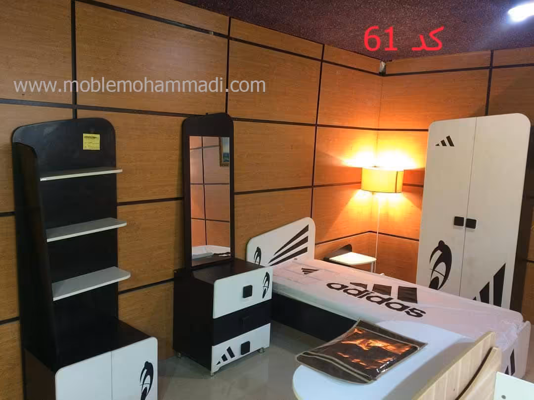 سرویس خواب نوجوان و جوان کد61 شامل تخت/اینه و دراور/دکور/کمد