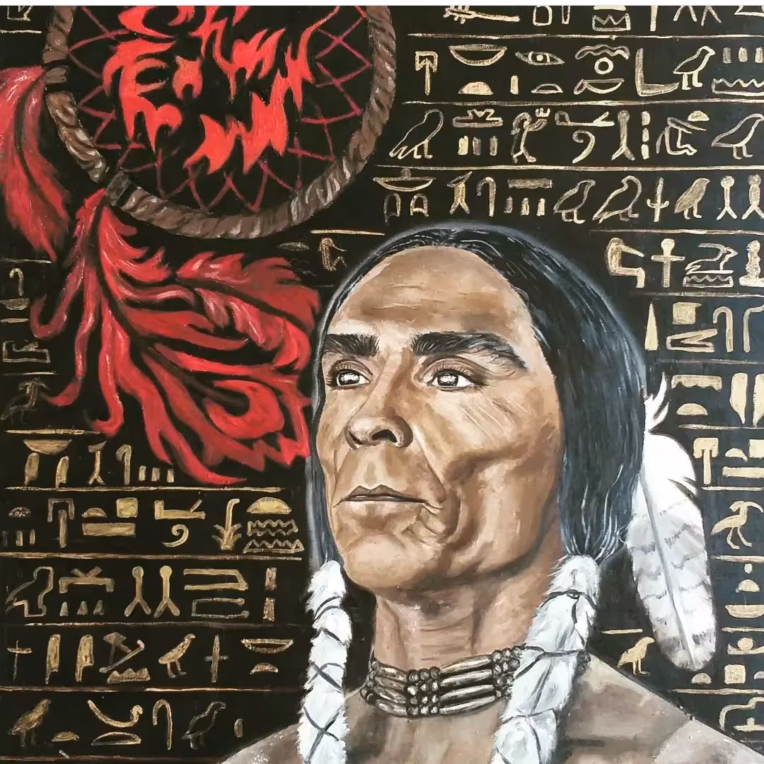 نقاشی پرتره سرخپوست