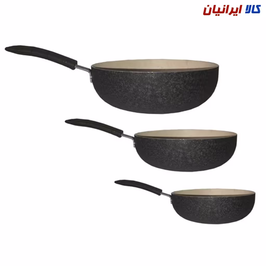 سرویس 3 عددی ماهیتابه کوچک تک دسته گرانیتی
