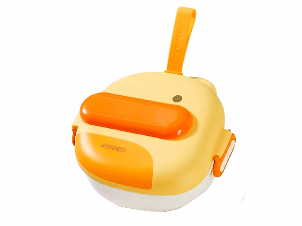 ظرف غذای چسبان داخل استیل کودک طرح جوجه روکو rovco