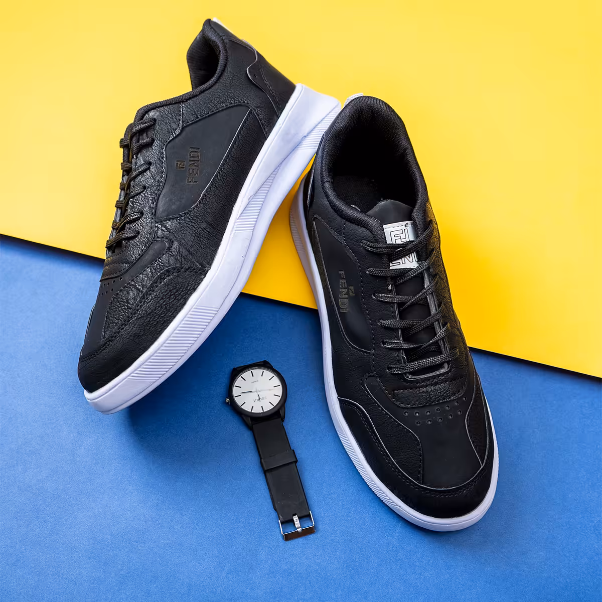 کفش فندی مشکی مردانه مدل Vidash