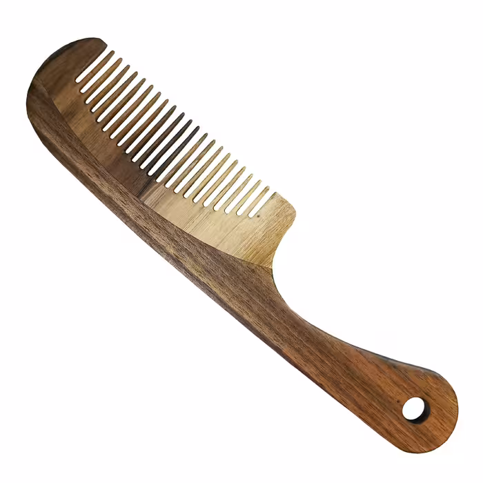 شانه چوبی دندانه ریز مدل ارغوان از چوب گردو ویژه ضد آب